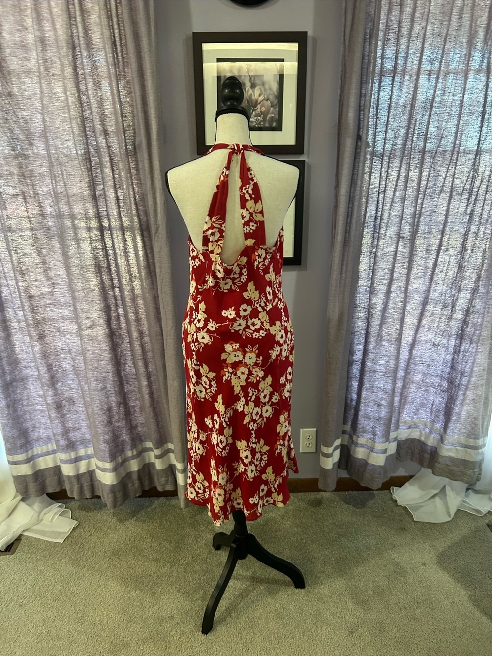 Vintage Loft Silk Floral Halter Dress - Picture 5 of 7